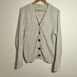 vtg It Works For Me Linen Cotton Button Down Cardigan sz M Oversized Cream USA